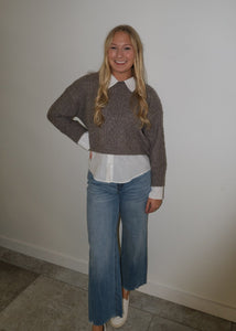 Mocha Sweater and Shirt Combo
