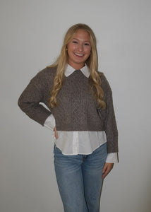 Mocha Sweater and Shirt Combo