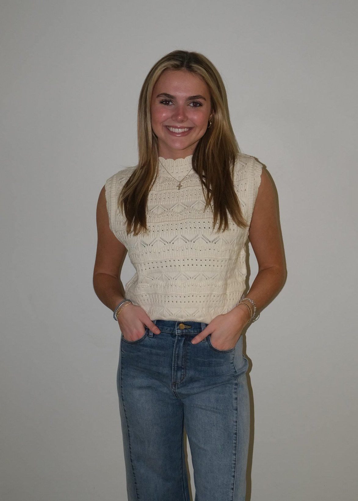 Pointelle Ivory Sweater