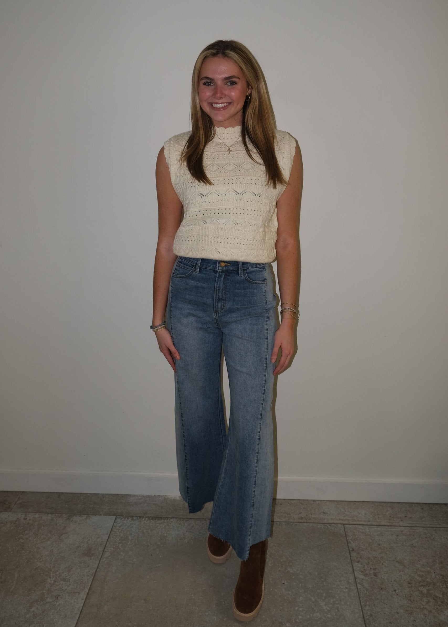 Pointelle Ivory Sweater
