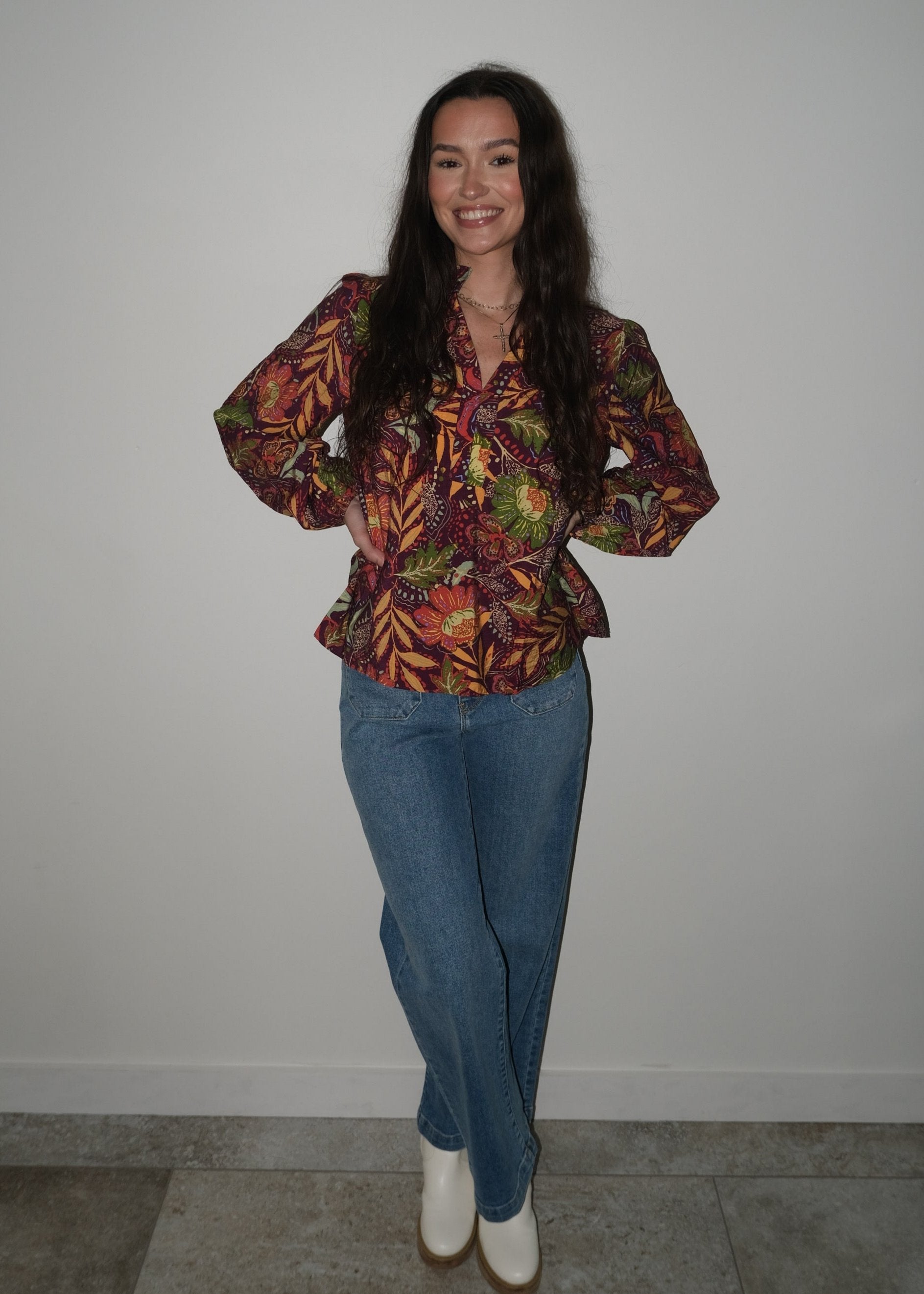 Burgundy Multi Color Blouse