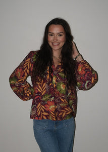 Burgundy Multi Color Blouse