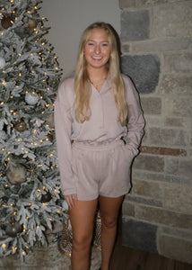 Taupe Collared Romper