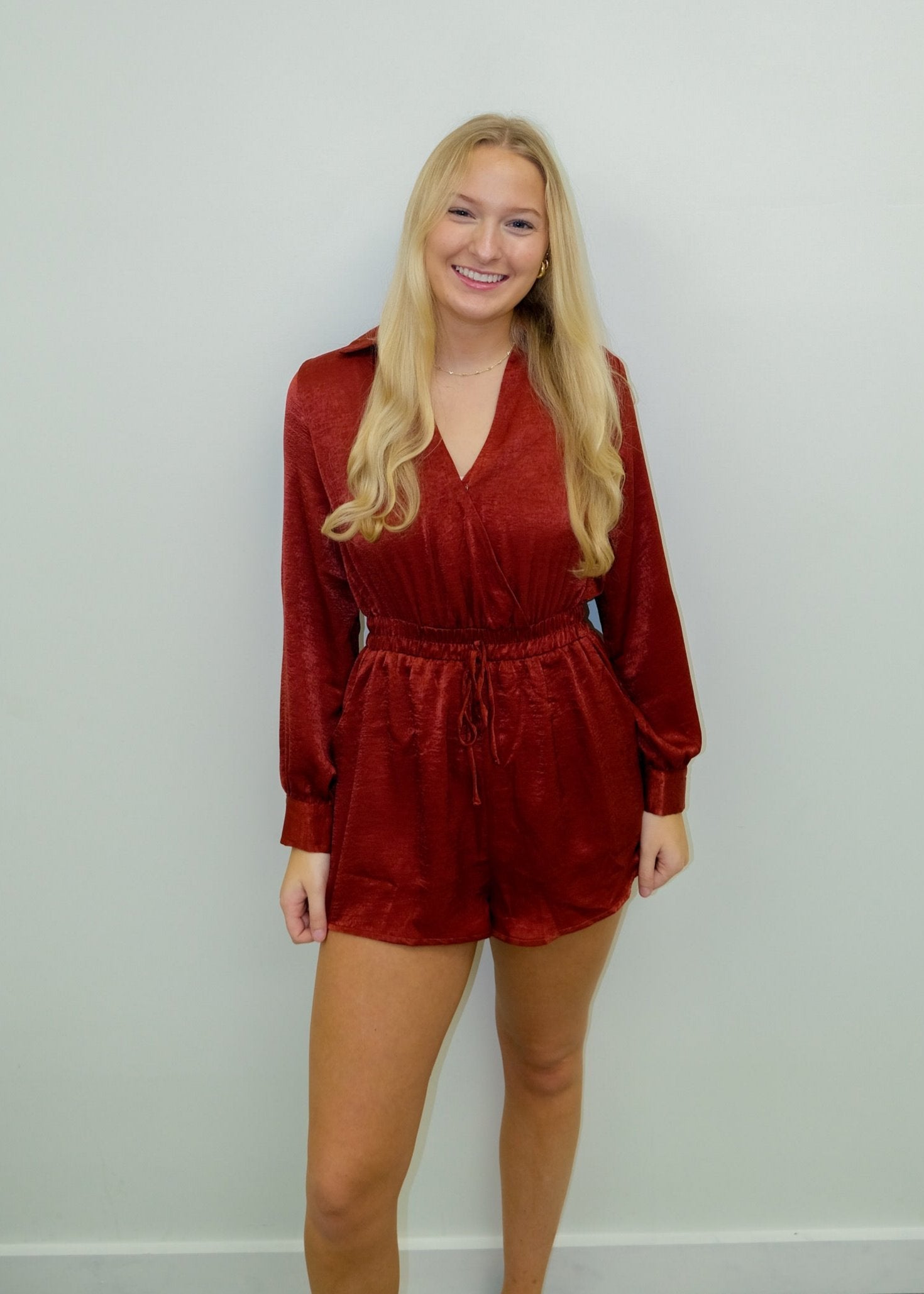 Long Sleeve Auburn Romper