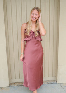 Mauve Satin Dress